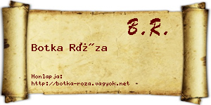 Botka Róza névjegykártya